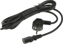 Шнур питания Hyperline (PWC-IEC13-SHM-3.0-BK) C13-Schuko проводник.:3x1.0мм2 3м 250В 10А (упак.:1шт)