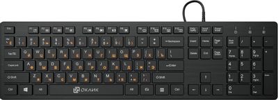 Клавиатура Oklick 520M2U,  USB, черный + черный [1061587]