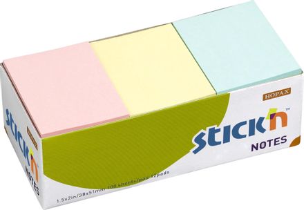 Блок самоклеящийся бумажный STICK`N 21004, 38x51, 100 л, пастель, ассорти, 1шт