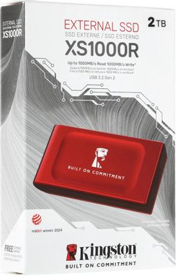 2ТБ Внешний диск SSD Kingston XS1000 SXS1000R/2000GA, USB 3.2 Gen