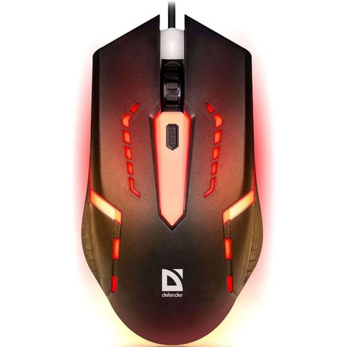 Мышь проводная Defender Flash MB-600L, игровая, оптическая, USB, 1200dpi, черный [52600]