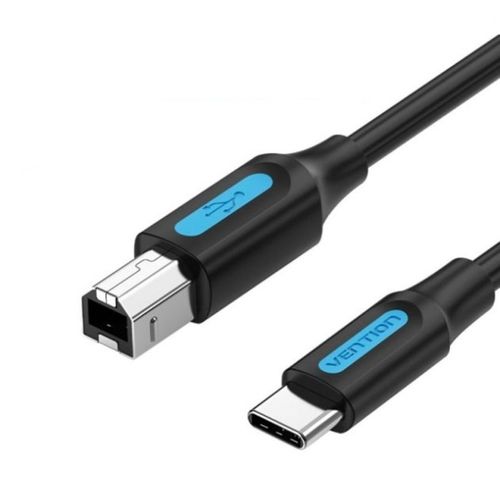 Кабель VENTION CQUBF, USB Type-C (m) (прямой) - USB B(m) (прямой), 1м, черный