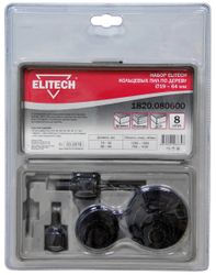 Набор коронок Elitech 1820.080600, по дереву, трехгранный
