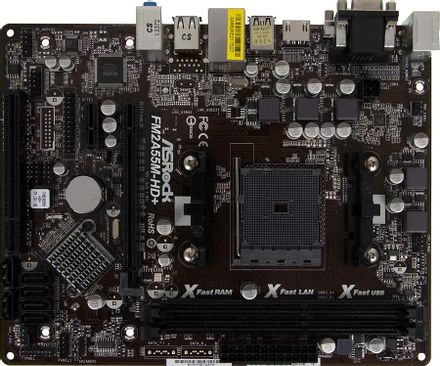 Материнская плата ASRock FM2A55M-HD+, Socket FM2+, AMD A55 FCH, mATX, Ret