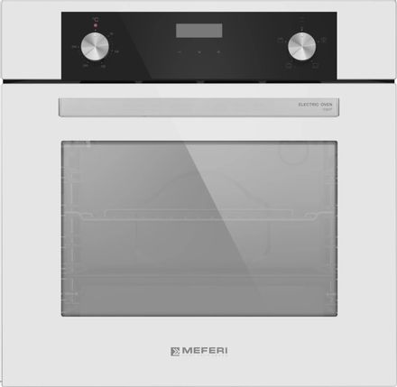 Духовой шкаф электрический MEFERI Power MEO604WH, 65л, дверца с 2 стеклами, белый/нержавеющая сталь
