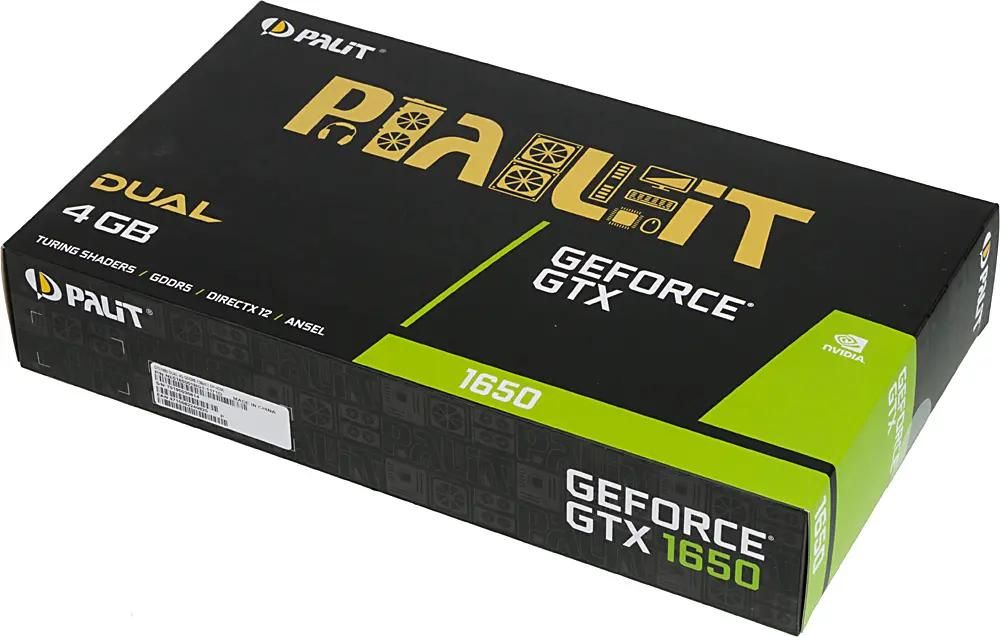 Palit NVIDIA GeForce GTX 1650 PA-GTX1650 DUAL 4G 4ГБ GDDR5