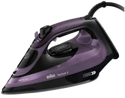 Утюг Braun TexStyle 9 SI9661VI, с паровым ударом, 3100Вт, с автоотключением, фиолетовый и черный