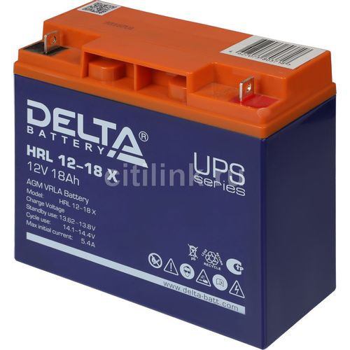 Аккумуляторная батарея Delta HRL 12-18 X для ИБП, 12В, 18Ач