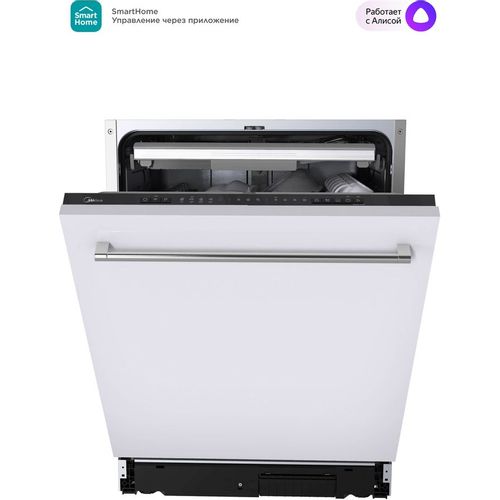 Встраиваемая посудомоечная машина Midea MID60S150i, полноразмерная, ширина 59.8см, полновстраиваемая, загрузка 14 комплектов