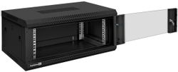 Шкаф коммутационный EXEGATE EC-WM-4U.450.G EX300250RUS настенный, стеклянная передняя дверь, 4U, 600x280x450 мм
