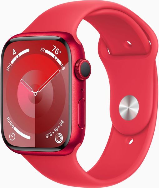 Смарт-часы Apple Watch Series 9 A2980,  45мм,  красный/красный [mrxk3zp/a]