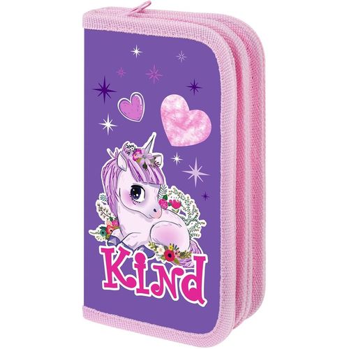 Пенал ПИФАГОР Dual 271533 271533, Happy Unicorn, 2 отделения, сиреневый