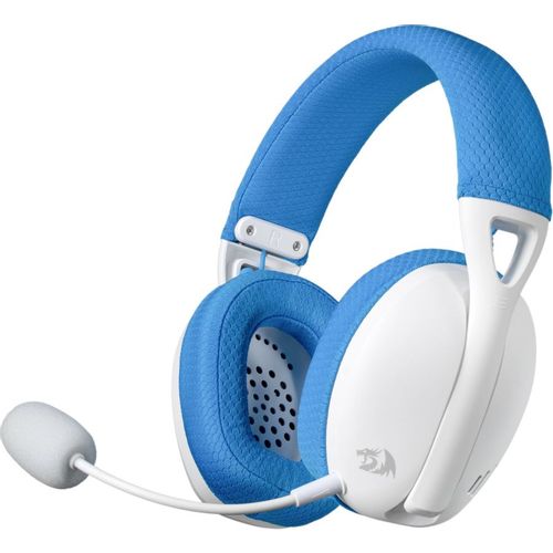 Гарнитура игровая Redragon Ire Pro, для компьютера и игровых консолей, накладные, Bluetooth/радио, синий / белый [71539]