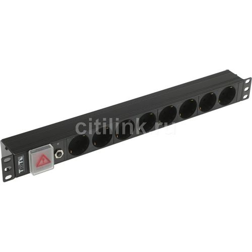 Блок распределения питания LanMaster TWT-PDU19-10A8P-1.8 , горизонт.размещ., SchukoХ8, Тип вход. тока 10A, 1.8м