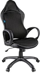 Изображение товара Кресло игровое HELMI Virage, ткань/экокожа, до 120кг, топ-ган, фиксированные подлокотники,  черный