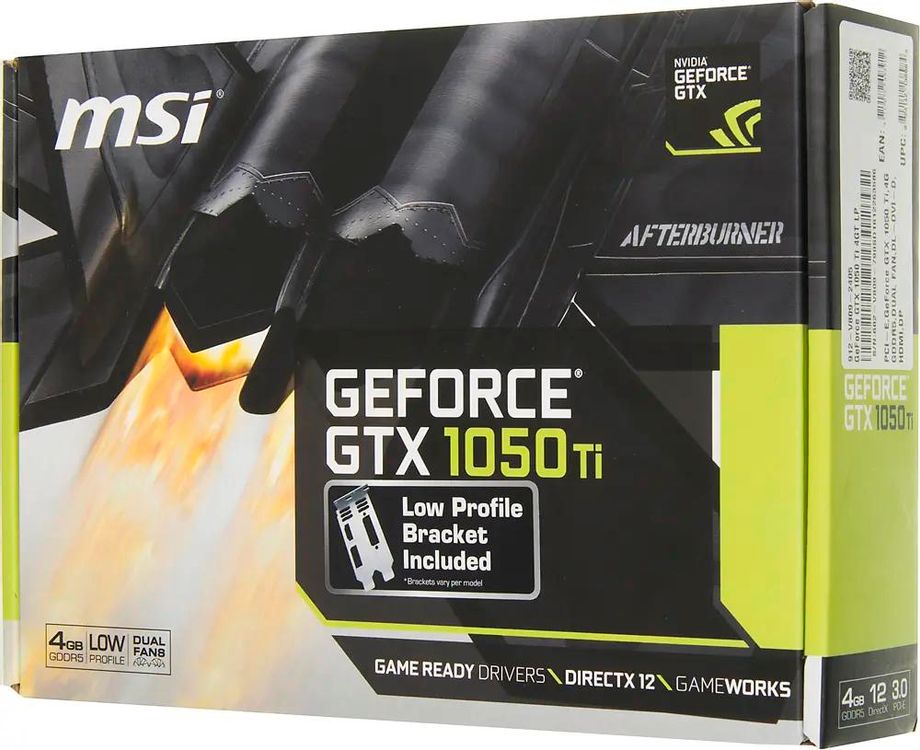 Видеокарта MSI NVIDIA GeForce GTX 1050TI GeForce GTX 1050 Ti 4GT