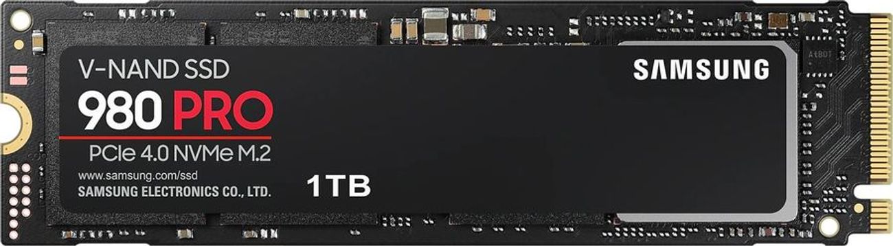 SSD накопитель Samsung 980 PRO MZ-V8P1T0B/AM 1ТБ, M.2 2280, PCIe 4.0 x4,  NVMe,  M.2