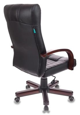 Кресло руководителя Бюрократ KB-10WALNUT, на колесиках, эко.кожа ...