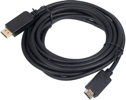 Кабель  1.2v,  DisplayPort (m) -  HDMI (m),  GOLD ,  5м,  черный