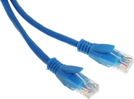 Патч-корд EXEGATE UTP-RJ45-RJ45-5e-3M-BL UTP, кат.5E, 3м, 4 пары, алюминий омедненный, многожильный, голубой