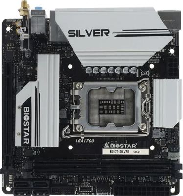 Материнская плата Biostar B760T-Silver, LGA 1700, Intel B760, mini-ITX ...