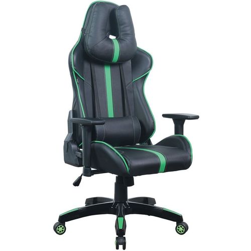 Кресло игровое BRABIX GT Carbon GM-120, на колесиках, эко.кожа, 1шт. в комплекте черный/зеленый [531929]