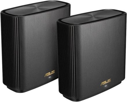 Бесшовный Mesh роутер ASUS ZenWiFi AX XT8 (B-2-PK), Wi-Fi 6, AX6600, 2.4/5ГГц, +5 ГГц, 3 LAN, черный