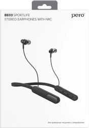 Наушники PERO BE03, Bluetooth, красный