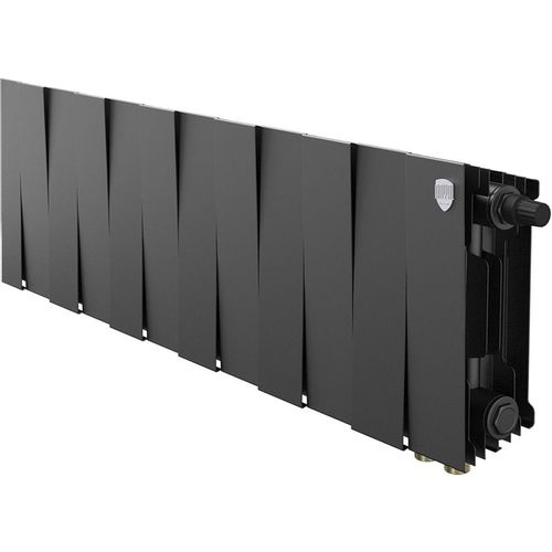 Радиатор биметаллический ROYAL THERMO Pianoforte 200 VR80, 12 секций, нижнее правое подключение, черный