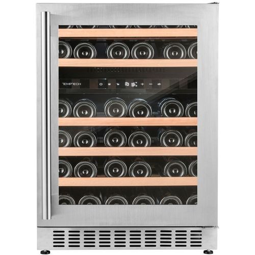 Винный шкаф однокамерный TEMPTECH OX60DX вместимость: 46 бутылок, серебристый
