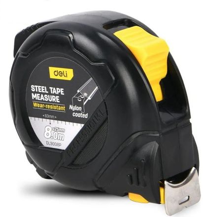 Рулетка строительная Deli DL9008P,  8м x25мм