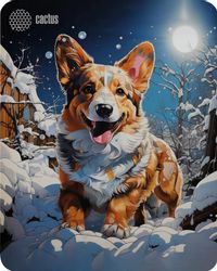 Коврик для мыши Cactus Corgi рисунок, ткань, 300х250х3мм
