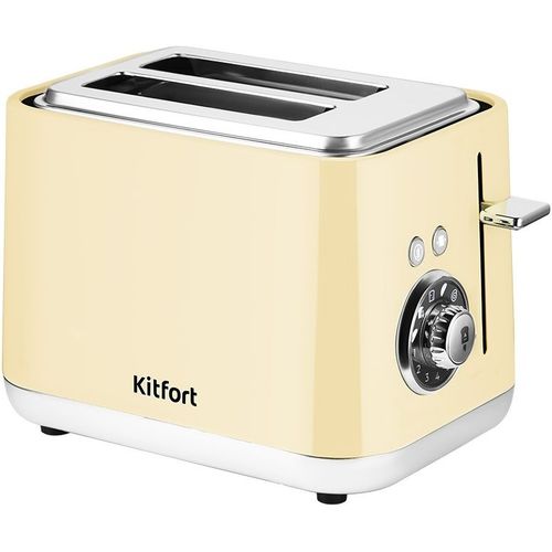 Тостер KitFort КТ-6558, бежевый/стальной