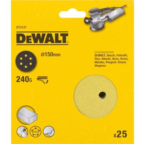 Круг шлифовальный 25 шт. DeWALT DT3137-QZ, 150мм, по дереву