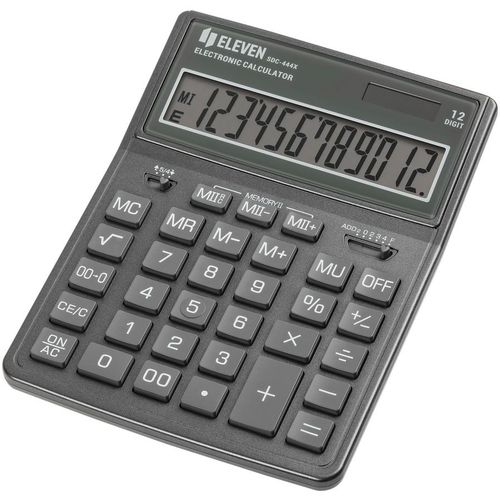 Калькулятор ELEVEN SDC-444X-GR, 12-разрядный, серый