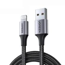 Изображение товара Кабель UGREEN US199 Lightning USB 1м MFI для Apple 2.4A черный серый
