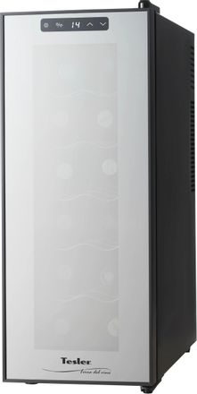 Винный шкаф однокамерный TESLER WCV-120 вместимость: 12 бутылок, черный