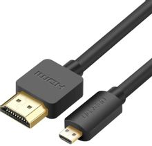 Изображение товара Кабель аудио-видео UGREEN HD127 Micro HDMI - HDMI 1.5м позолоченный черный