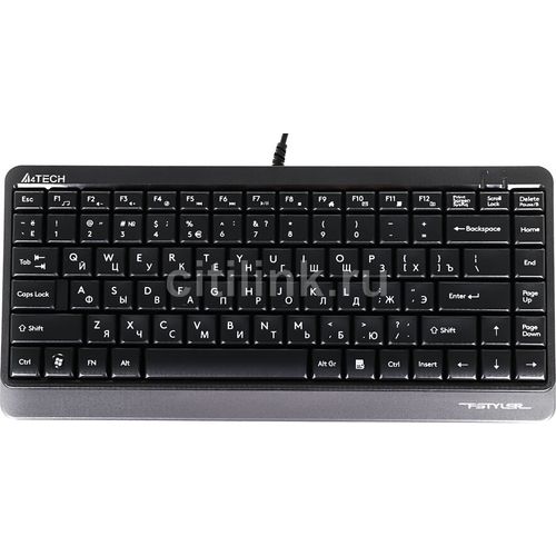Клавиатура A4TECH Fstyler FK11, проводная, USB, мембранная, черный [fk11 usb (grey)]