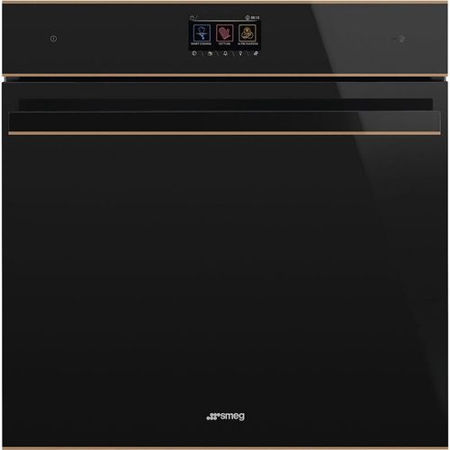 Духовой шкаф электрический SMEG Dolce Stil Novo SO6604M2PNR, 68л, дверца с 4 стеклами, черное стекло/медь