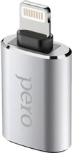 Изображение товара Адаптер OTG PERO AD02 Lightning USB Apple iPhone iPad серебристый 0.032м
