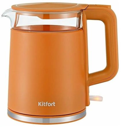 Чайник электрический KitFort KT-6124-4, 1.2л, стекло/металл/пластик
