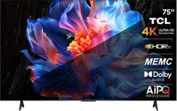 Изображение товара 75" Телевизор TCL 75P6K 4K Ultra HD, СМАРТ ТВ, Google TV, черный Изображение товара 75" Телевизор TCL 75P6K 4K Ultra HD, СМАРТ ТВ, Google TV, черный