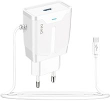 Изображение товара Сетевое зарядное устройство PERO ТС04 USB-A USB-C 10.5Вт 2.1A белый