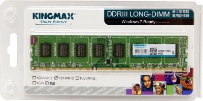Оперативная память Kingmax DDR3 -  1x 4ГБ 1333МГц, DIMM,  Ret