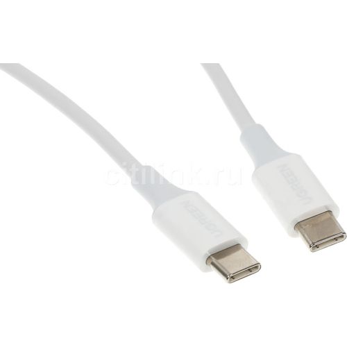 Кабель UGREEN US264, USB Type-C (m) - USB Type-C (m), 1м, 3A, белый [60518_]