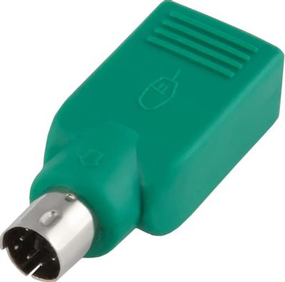 Переходник USB  PS/2 (m) -  USB A(f),  зеленый