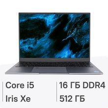 Изображение товара Ноутбук DIGMA PRO Pactos 16", IPS, Intel Core i5 1235U 1.3ГГц, 10-ядерный, 16ГБ DDR4, 512ГБ SSD,  Intel Iris Xe graphics, Windows 11 Pro, темно-серый [dn16p5-adxw01]