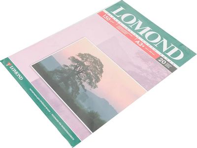 Фотобумага Lomond A3+, для струйной печати, 20л, 150г/м2, белый, покрытие глянцевое [0102026]