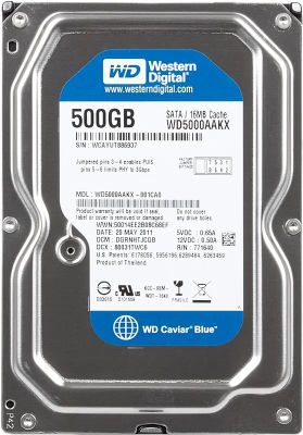 Жесткий диск WD Caviar Blue WD5000AAKX,  500ГБ,  HDD,  SATA III,  3.5"